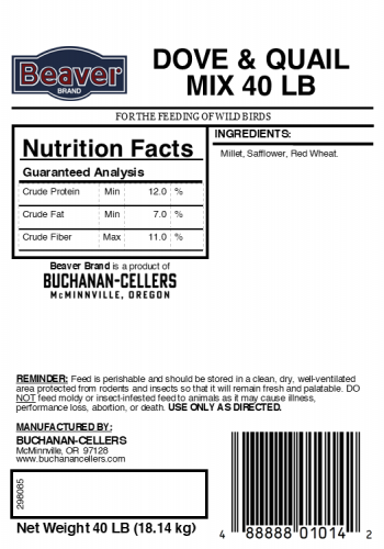 Beaver Brand Dove and Quail 40 lb