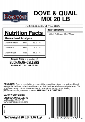 Beaver Brand Dove And Quail 20 lb