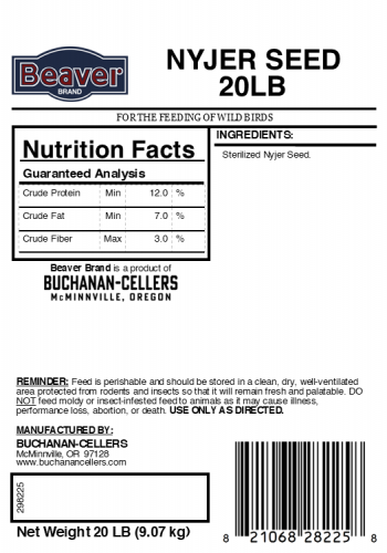 Beaver Brand Nyjer Thistle Seed 20 lb