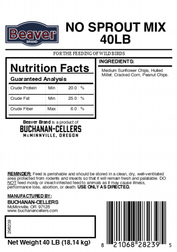 Beaver Brand No-Sprout Mix 40 lb 