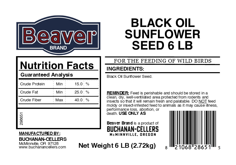 Bar Ale Black Oil Sunflower 6 lb