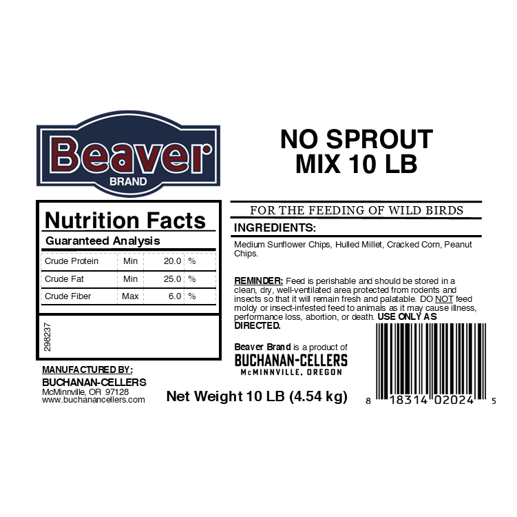 Beaver Brand No Sprout Mix 10 lb