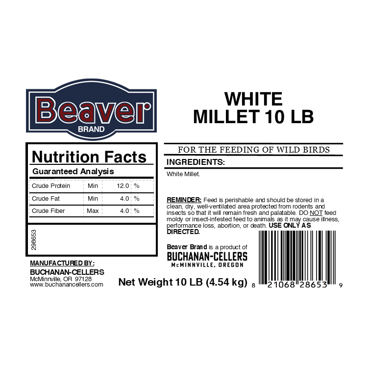 Beaver Brand White Millet 10 lb