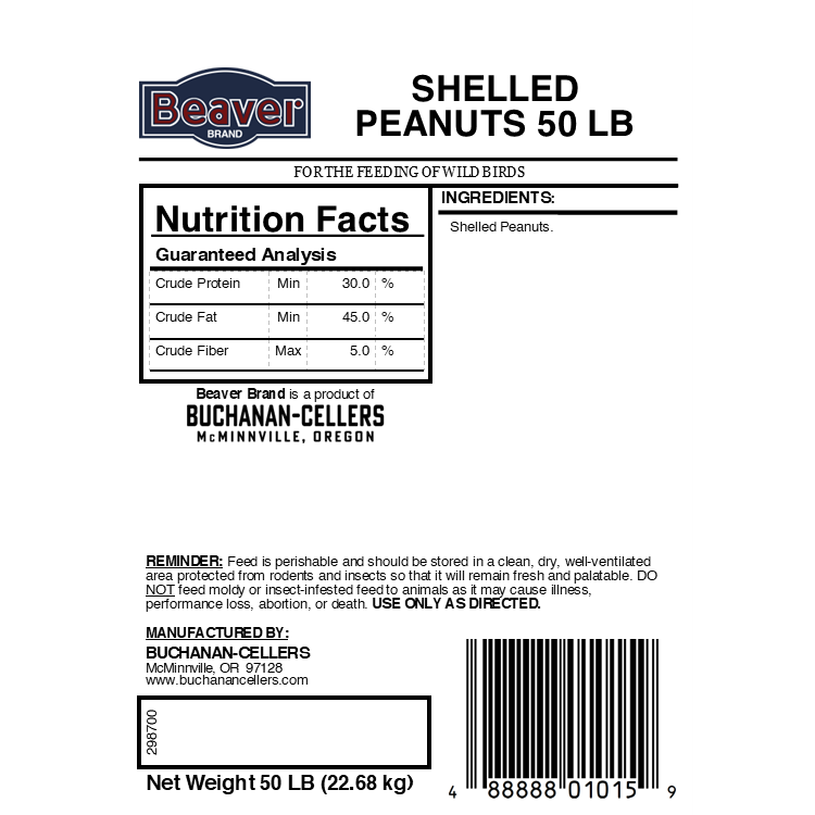 Peanuts (No Shell) 50 lb