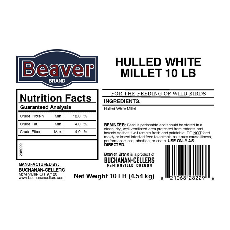 Beaver Brand Hulled White Millet 10 lb