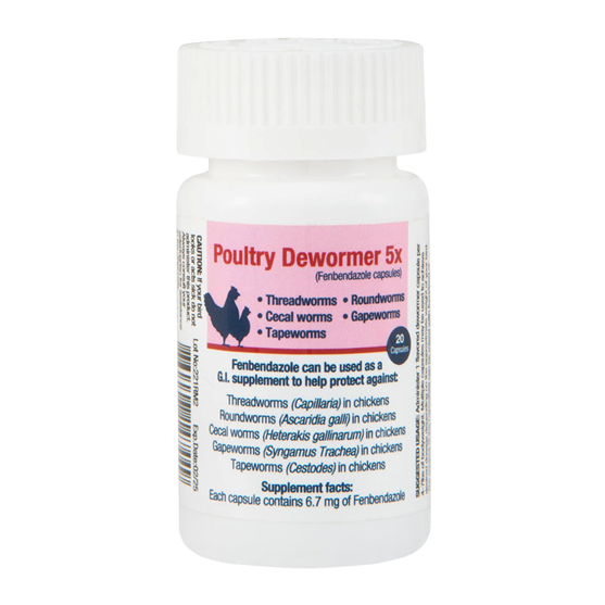 Poultry Dewormer 5X (20 Capsules)