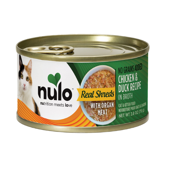 	Nulo Grain-Free Shreds with Organ Meat Chicken and Duck Cat 2.8oz can