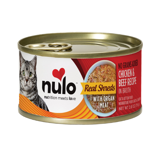 Nulo Grain-Free Shreds with Organ Meat Chicken and Beef Cat 2.8oz can