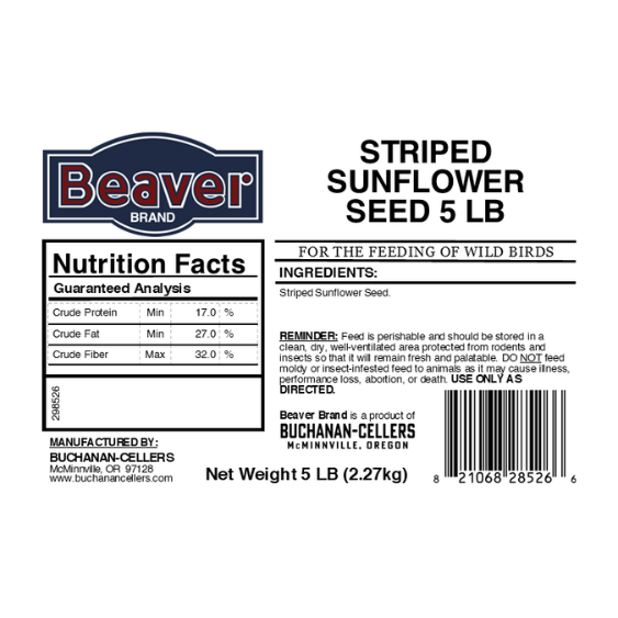 Beaver Brand Striped Sunflower 5 lb