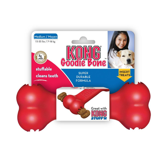 KONG Goodie Bone Dog Toy, Medium Red
