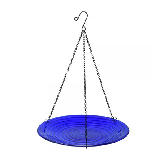 Songbird Essentials Cobalt Swirl Hanging Birdbath