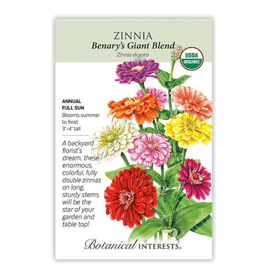 Botanical Interests Benary's Giant Blend Zinnia