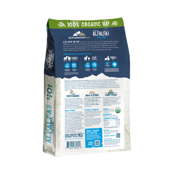 Blue Mountain Hay Organic Alfalfa Pellets 40 lb