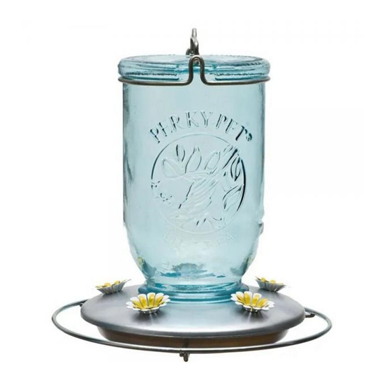 Perky Pet Antique Wide Blue Glass Hummingbird Feeder