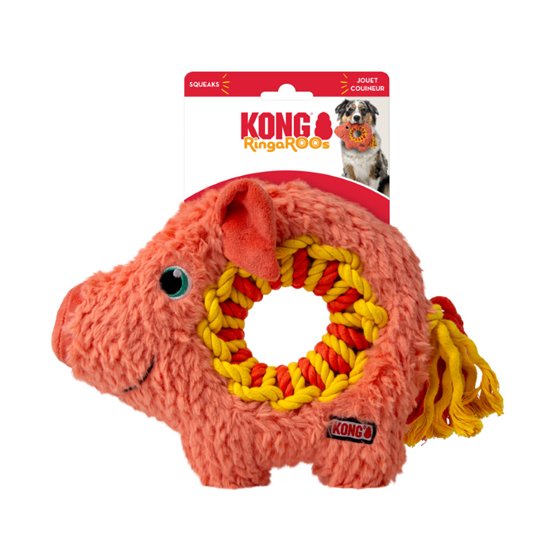 Kong Ringaroos Dog Toy Pig Medium