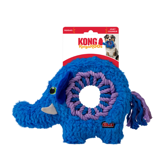 Kong Ringaroos Dog Toy Elephant Medium