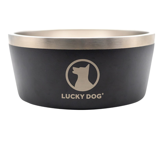 Indulge Stainless Steel Dog Bowl Black 40 oz