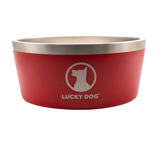Indulge Stainless Steel Dog Bowl Red 100 oz