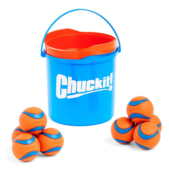 Chuckit! Bucket with Ultra Ball Medium 8 Pack