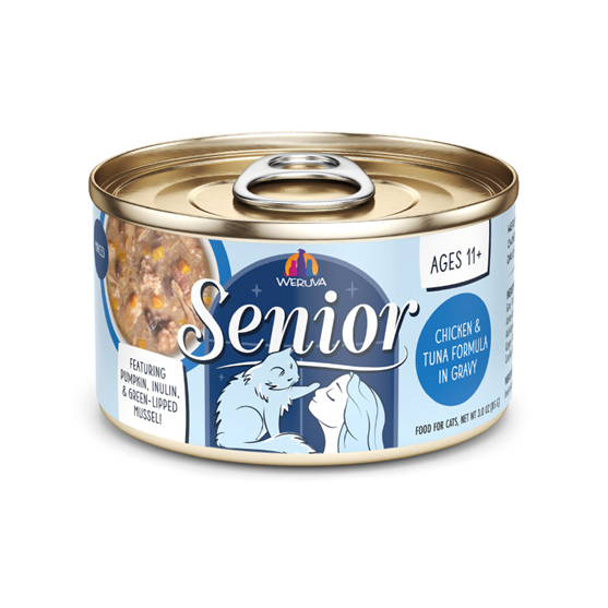 Weruva Grain Free Chicken and Tuna Flaked in Gravy Senior 3 oz Cat Food 