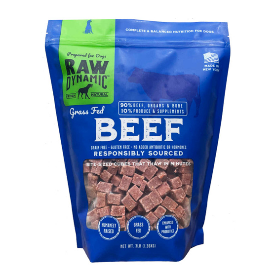 Raw Dynamic Beef Nuggets 3 lb Frozen Dog Food