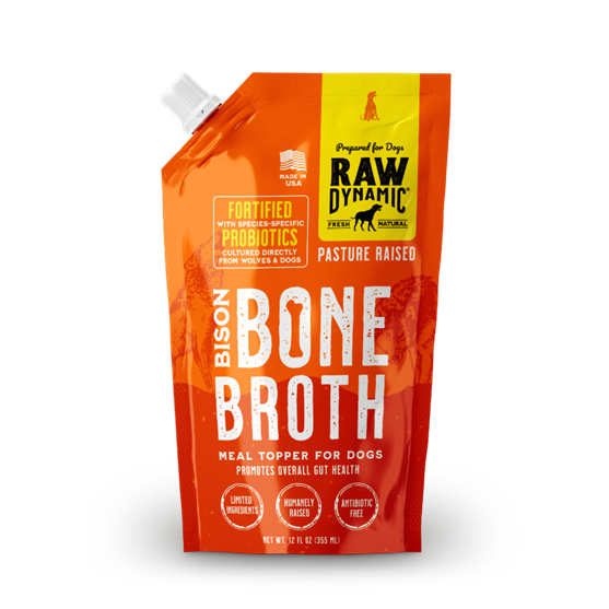 Raw Dynamic Bone Broth Bison 12 oz Frozen Dog Treats