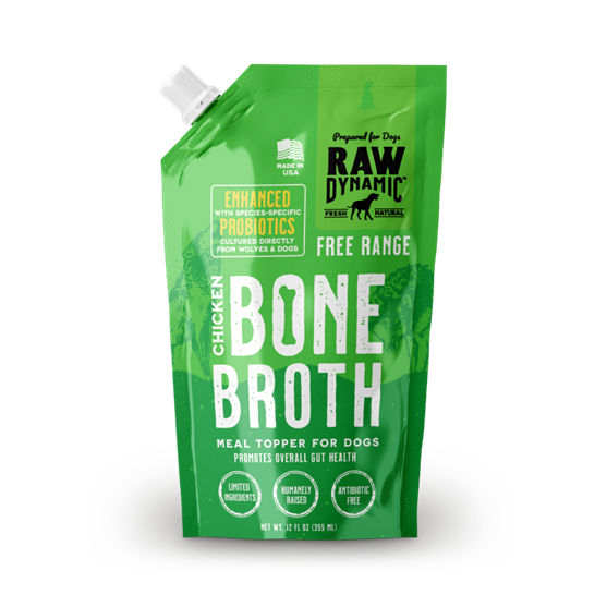 Raw Dynamic Bone Broth Chicken 12 oz Frozen Dog Treats