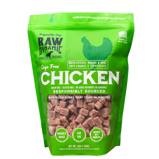 Raw Dynamic Chicken Nuggets 3 lb Frozen Dog Food