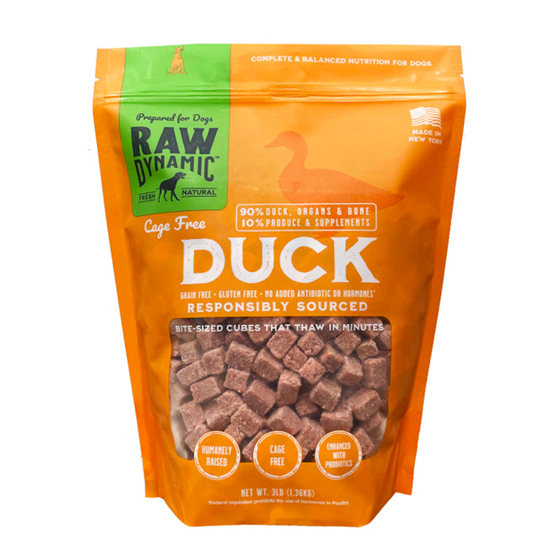 Raw Dynamic Duck Nuggets 3 lb Frozen Dog Food