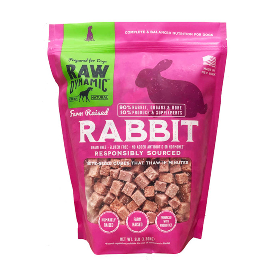 Raw Dynamic Rabbit Nuggets 3 lb Frozen Dog Food