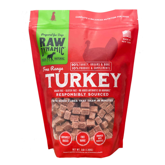 Raw Dynamic Turkey Nuggets 3 lb Frozen Dog Food