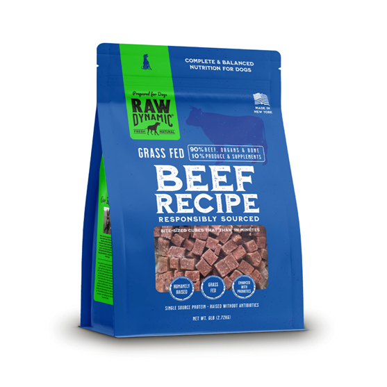 Raw Dynamic Beef Nuggets 6 lb Frozen Dog Food