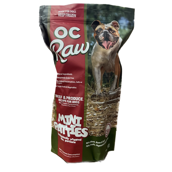OC Raw Beef & Produce Sliders 4 lb Frozen Dog Food
