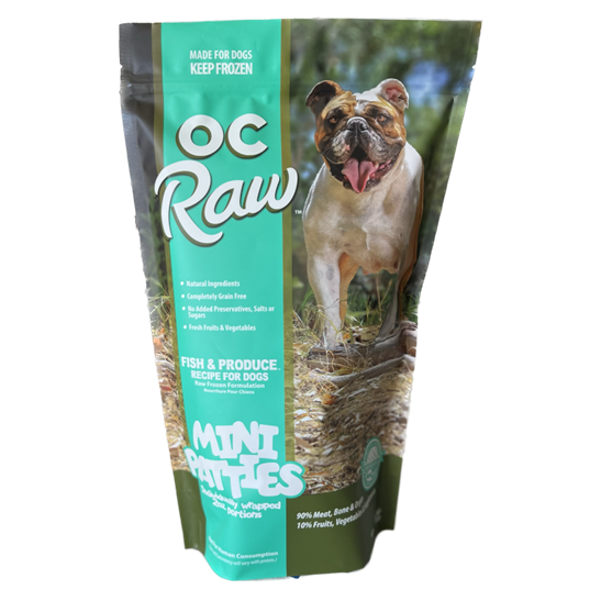 OC Raw Fish & Produce Sliders 4 lb Frozen Dog Food