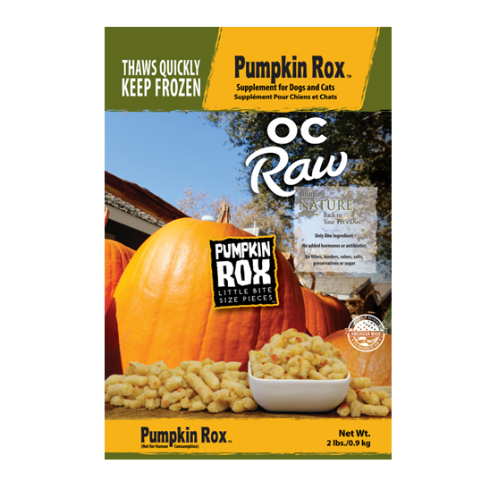 OC Raw Pumpkin Rox 2 lb Frozen Dog Treats