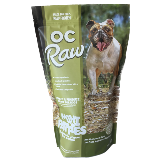 OC Raw Turkey & Produce Sliders 4 lb Frozen Dog Food