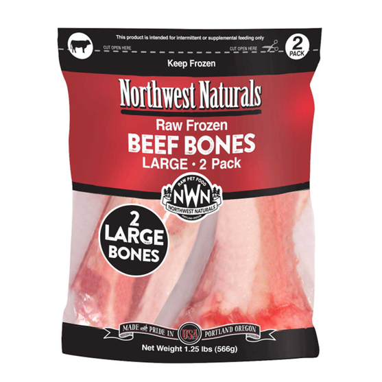 Northwest Naturals Beef Bones Large 6-8" 2 Pack Frozen Dog Treats