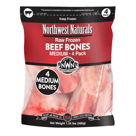 Northwest Naturals Beef Bones Medium 3-5" 4 pack Frozen Dog Treats