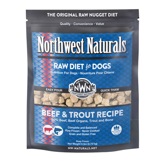 Northwest Naturals Beef & Trout Nuggets 6 lb Frozen Dog Food