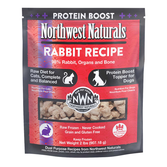 Northwest Naturals Cat and Dog Rabbit Nibbles 2 lb Frozen Dog Food