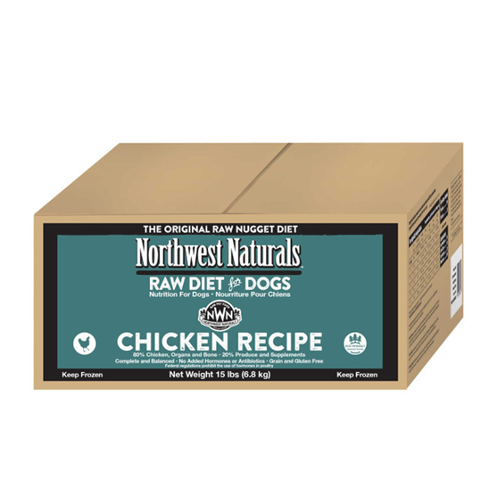 Northwest Naturals Chicken Nuggets Bulk 15 lb Frozen Dog Food