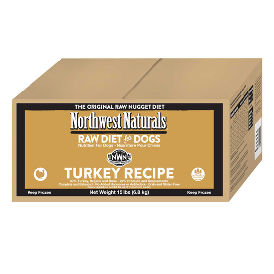 Northwest Naturals Turkey Nuggets Bulk 15 lb Frozen Dog Food