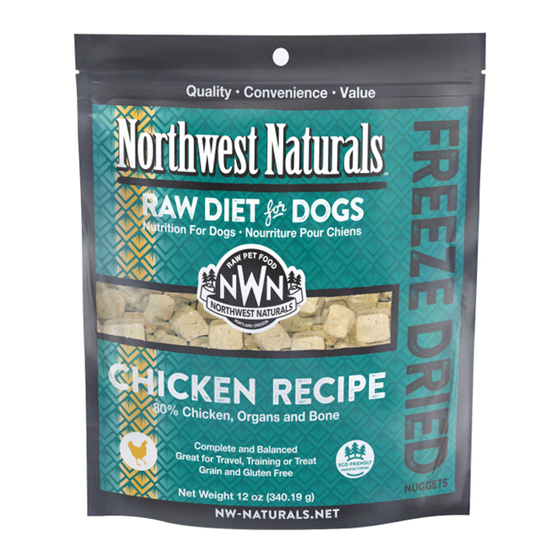 Northwest Naturals Freeze Dried Chicken Nuggets 12 oz Dog Food 