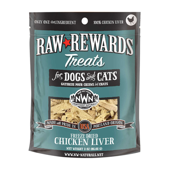 Northwest Naturals Freeze Dried Chicken Liver 3 oz Dog and Cat Treats
