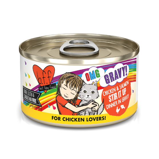 Weruva BFF OMG Stir IT Up Chicken and Salmon 2.8 oz Canned Cat Food