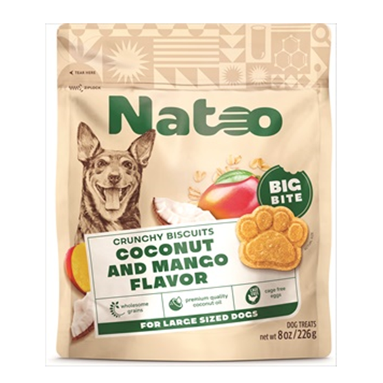 Natoo Coconut Mango Big Bite Dog Biscuit 8 oz