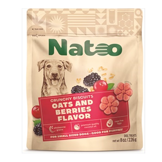 Natoo Oats and Berries Dog Biscuits 8 oz