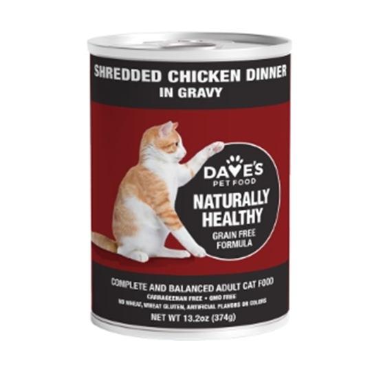 Dave's Grain Free Shredded Chicken in Gravy 13.5 oz Canned Cat Food