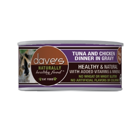 Dave's Grain Free Tuna and Chicken in Gravy 5.5 oz Canned Cat Food