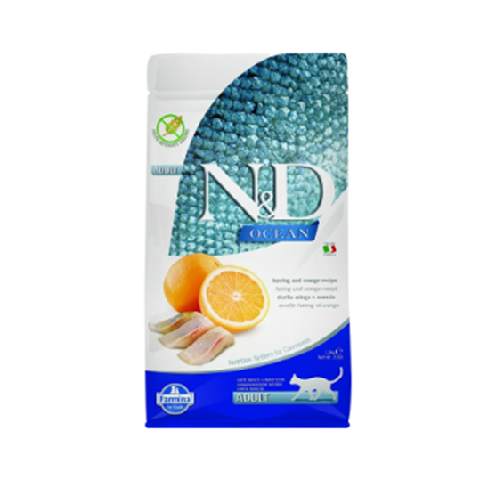 Farmina N&D Grain Free Ocean Herring and Orange Adult 3.3 lb Cat Food